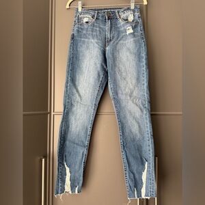 Distressed Blue Jeans